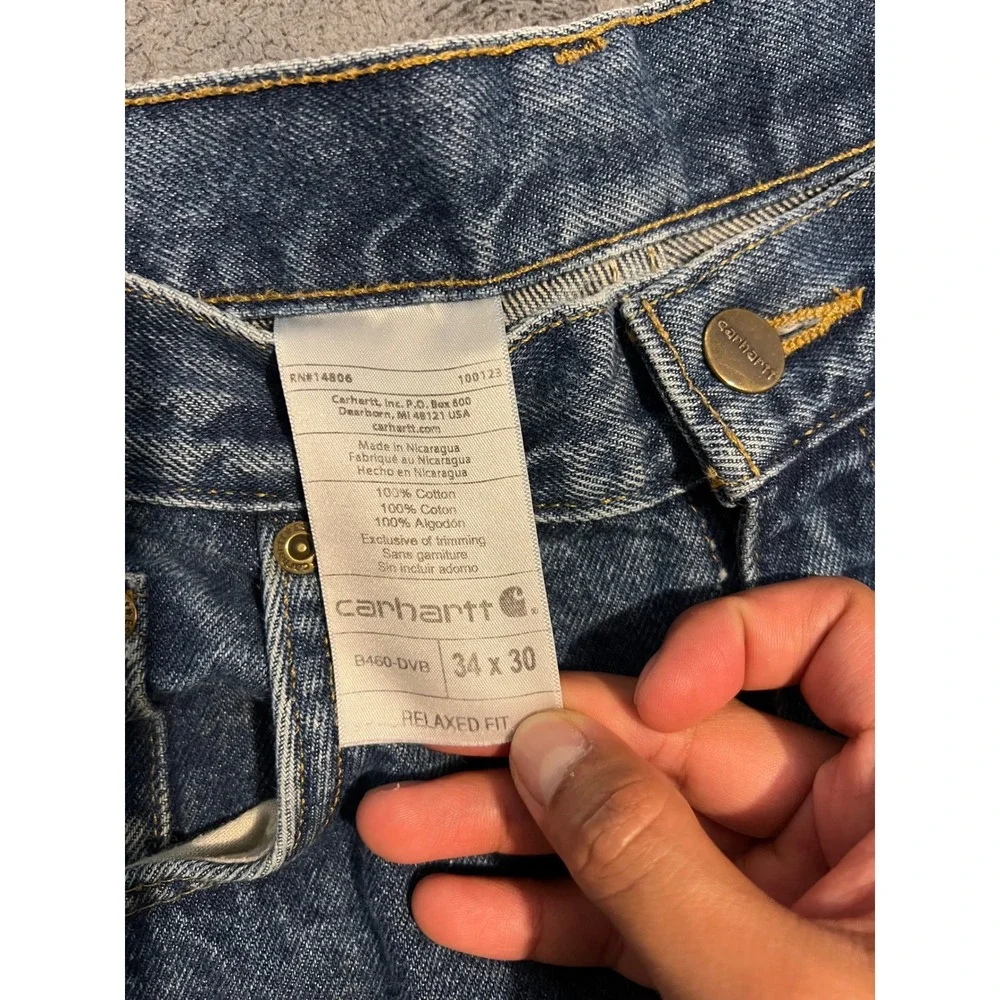 Vintage Carhartt  Relaxed Fit Jeans Mens 33x29 Dark Blue Denim Skater
